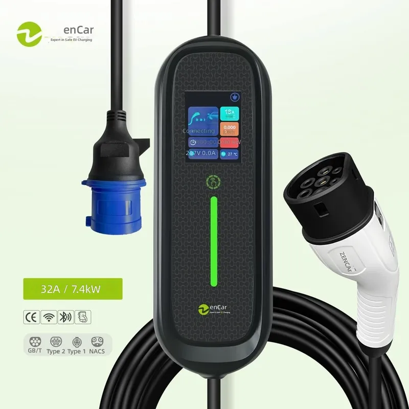 7kW 32A Type 2 Portable EV Cha - Portable Ev Charger 32A Type 2 Cee Plug recension och pris